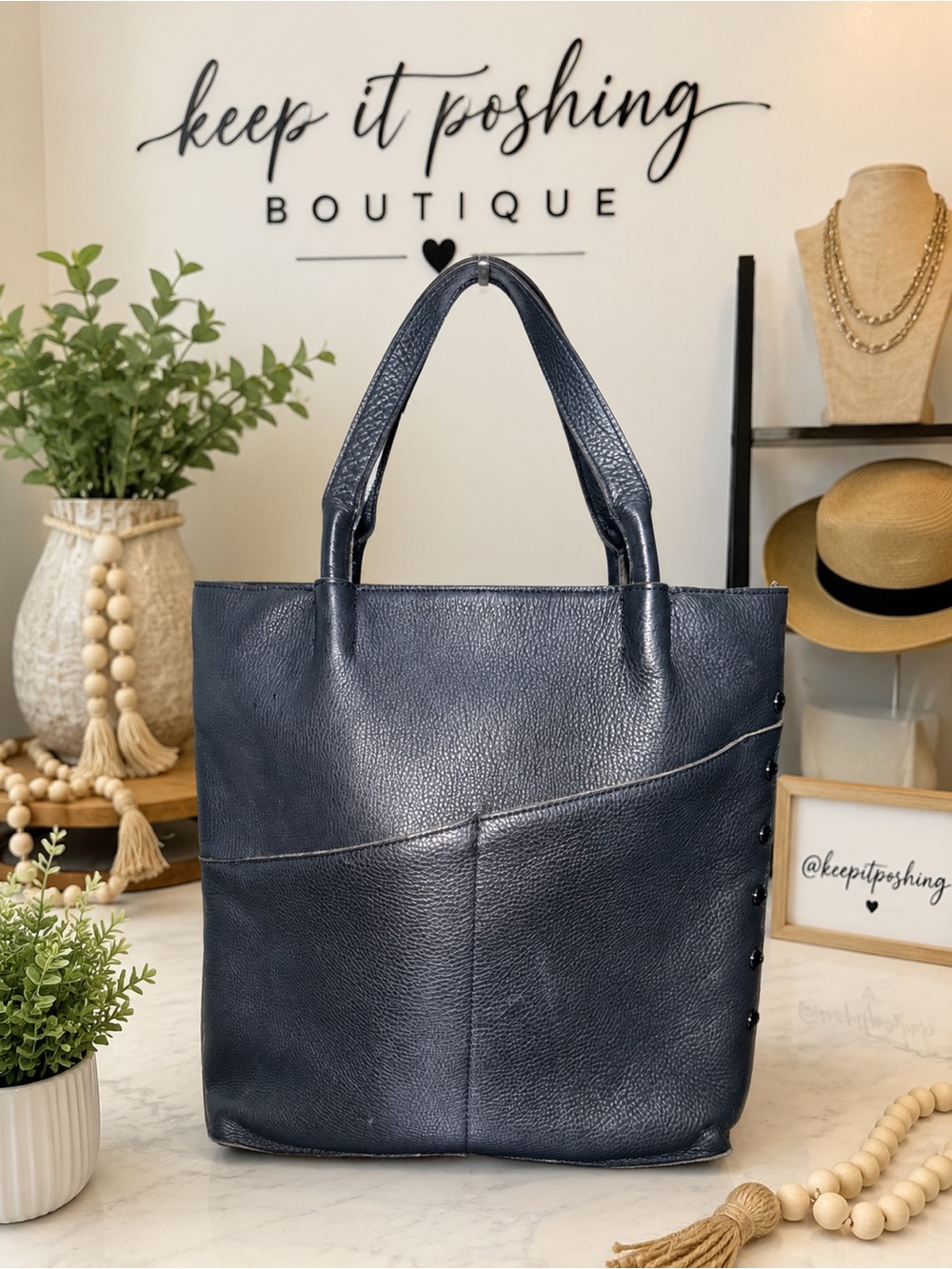 Hammitt Black Leather Tote with Red Interior - Picture 3 of 9